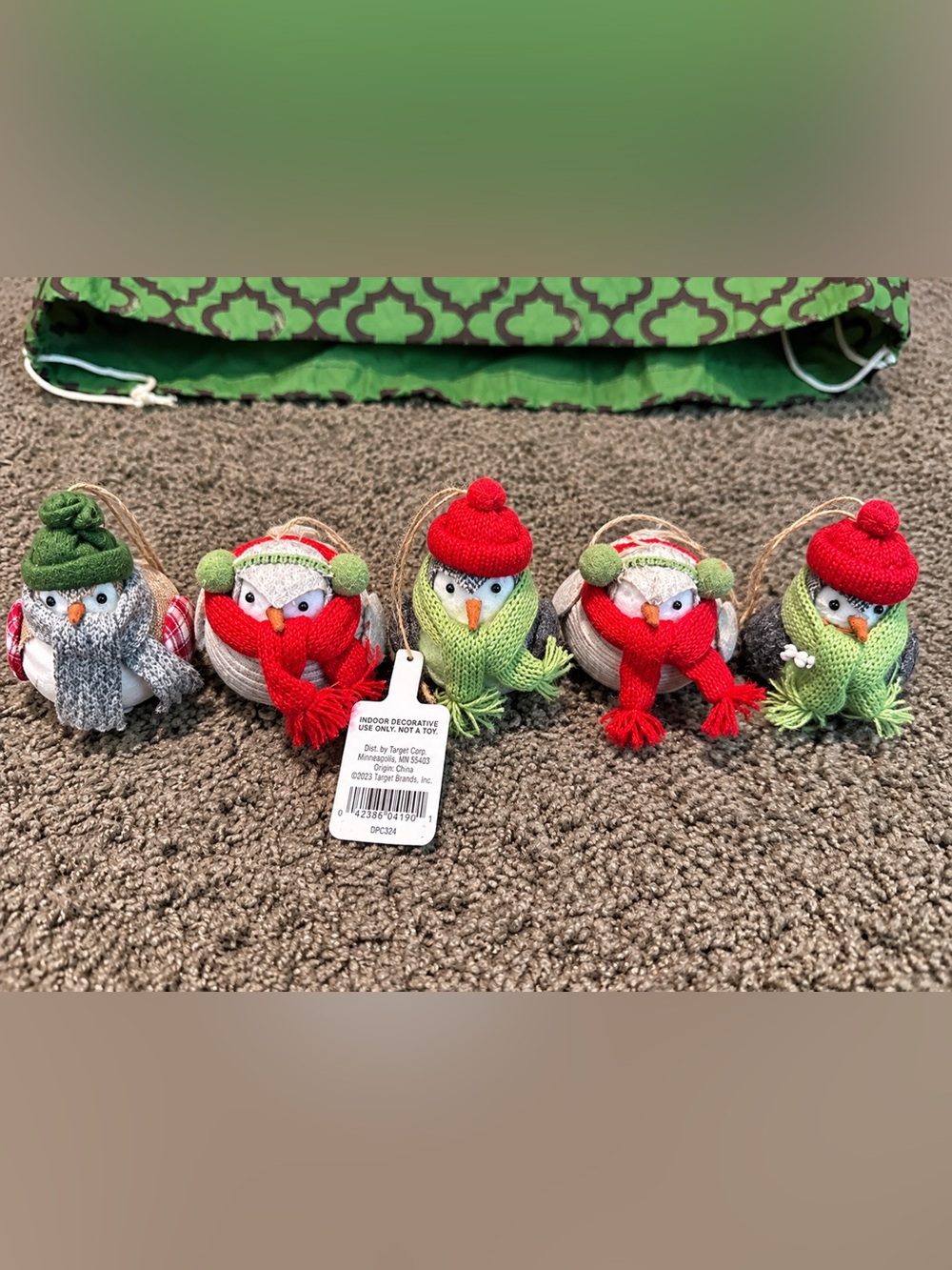 Lot of 5 Target Wondershop Featherly Friends Bird Ornaments New